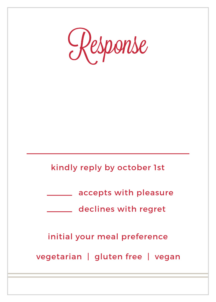 Rhapsody In Red Response Cards