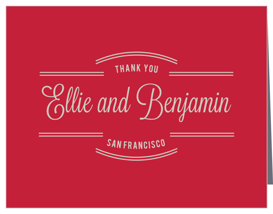 Rhapsody In Red Wedding Thank You Cards