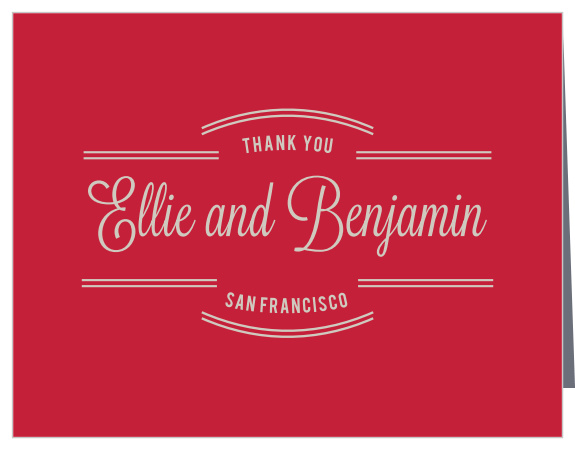 Rhapsody In Red Wedding Thank You Cards