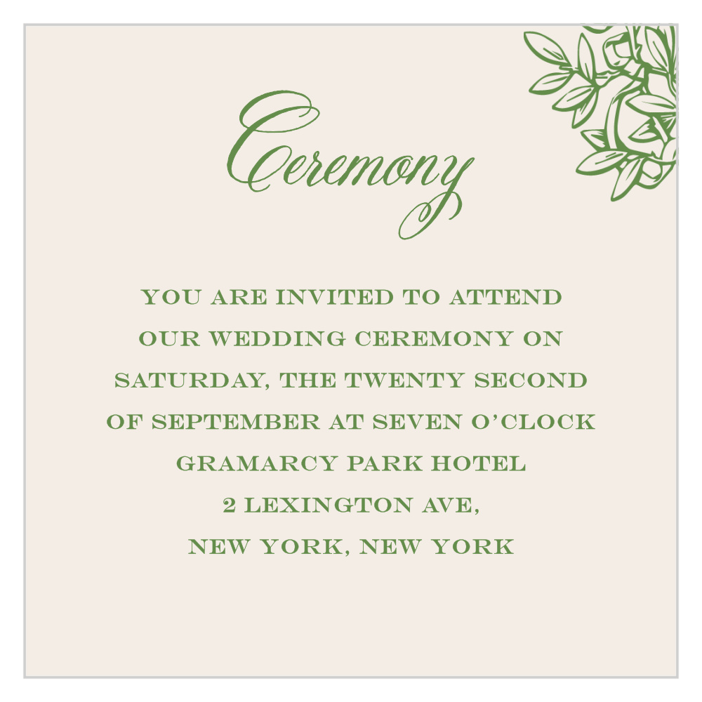 Classical Gardens Ceremony Cards