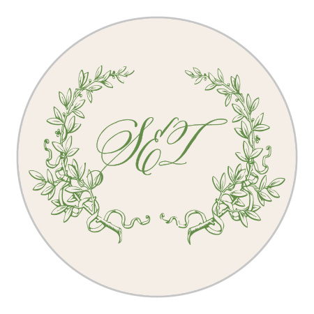 Classical Gardens Wedding Stickers