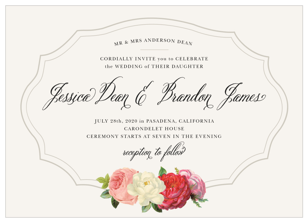 Vintage Florals Wedding Invitations