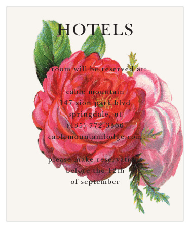 Vintage Florals Accommodation Cards