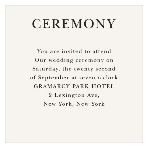 Vintage Florals Ceremony Cards