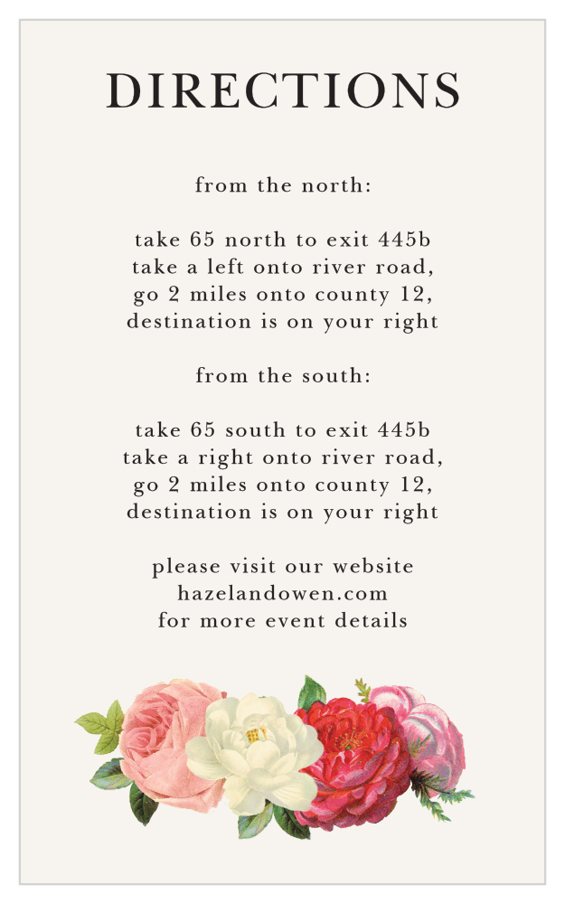 Vintage Florals Direction Cards