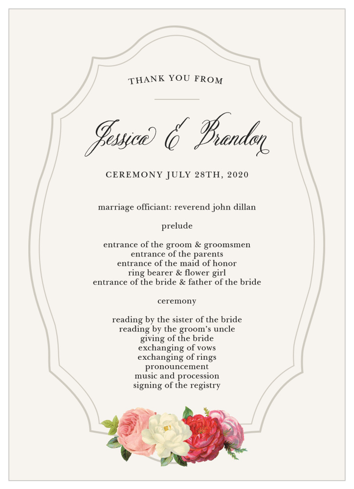 Vintage Florals Wedding Programs