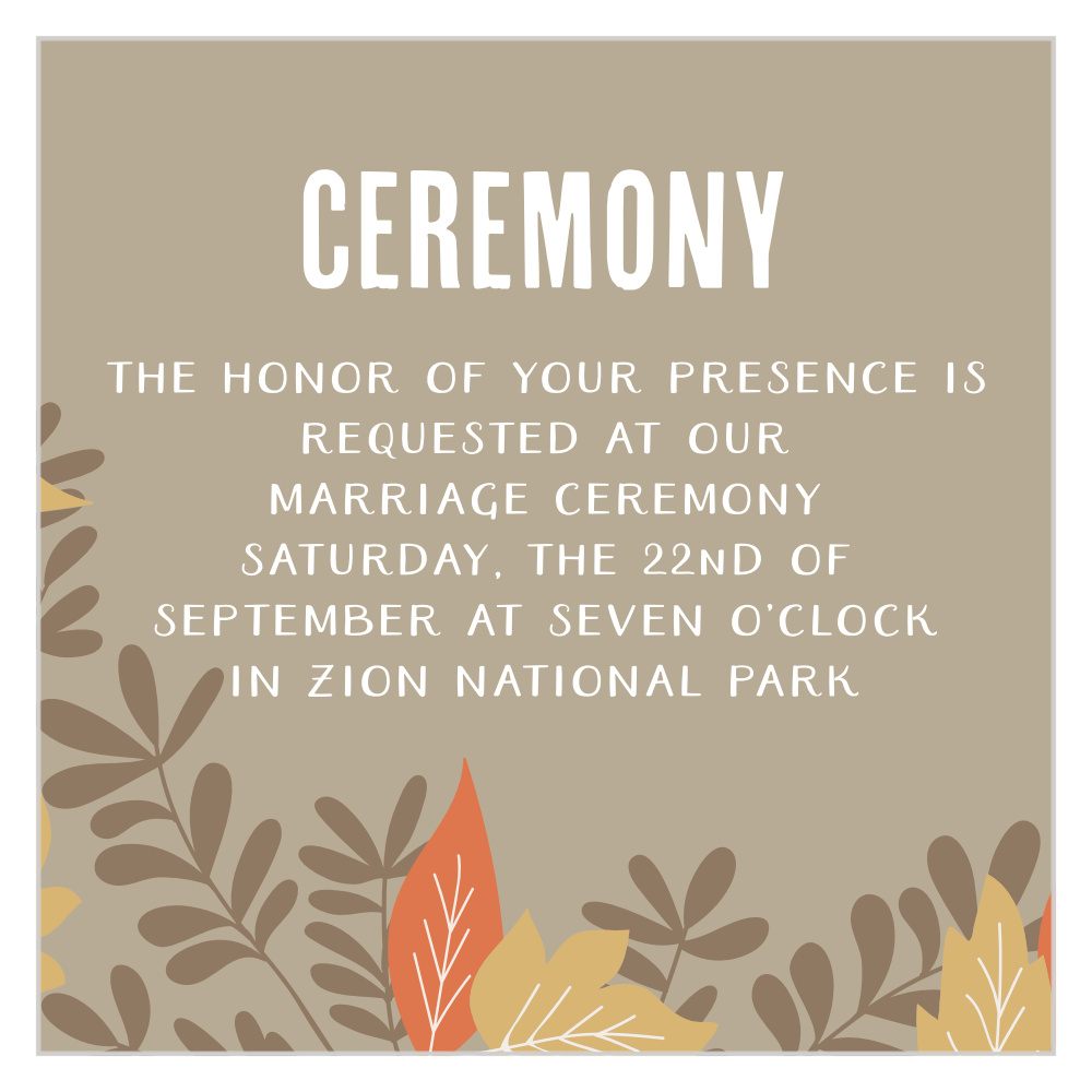 Autumn Leaves Foil Ceremony Cards