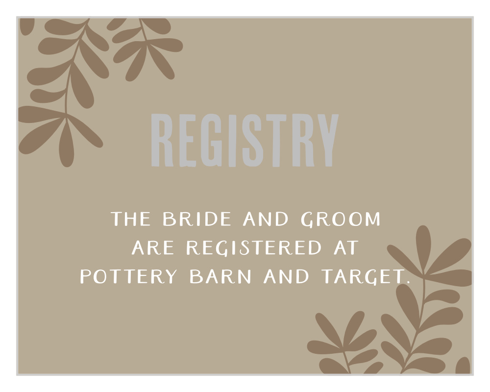 Autumn Leaves Foil Registry Cards