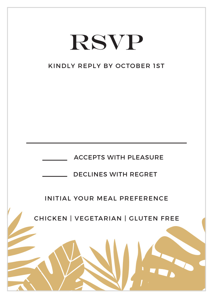 Tropical Palm Foil Response Cards