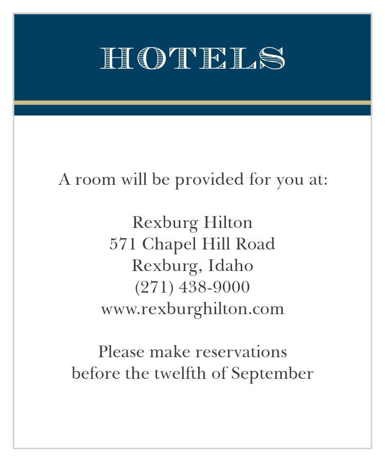 Photo Ribbon Accommodation Cards