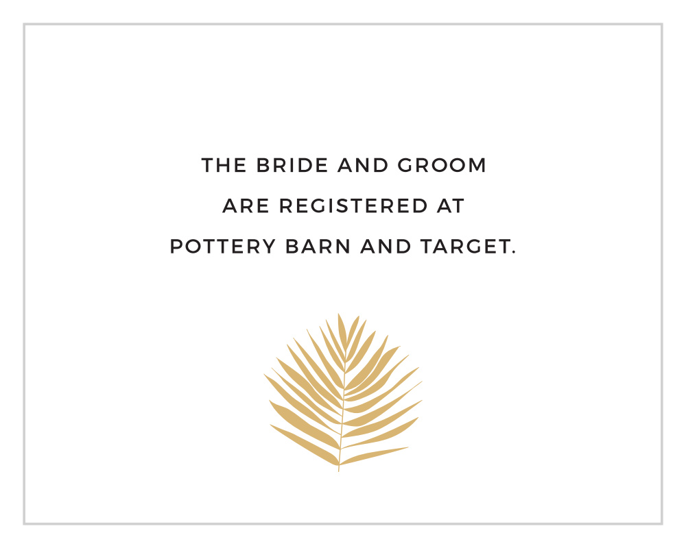 Tropical Palm Foil Registry Cards