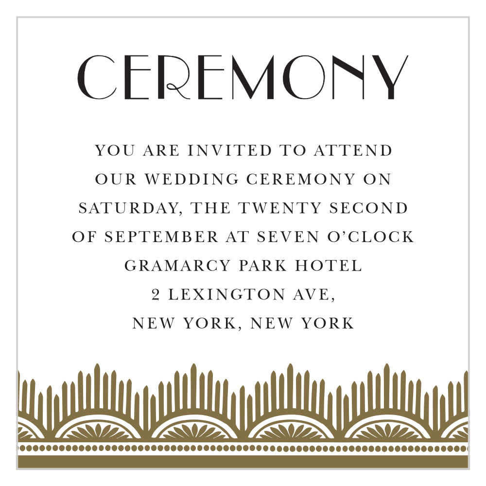 Roaring Twenties Ceremony Cards