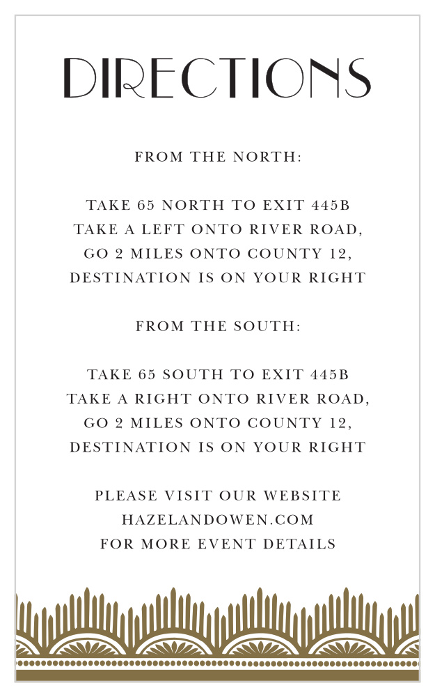 Roaring Twenties Direction Cards