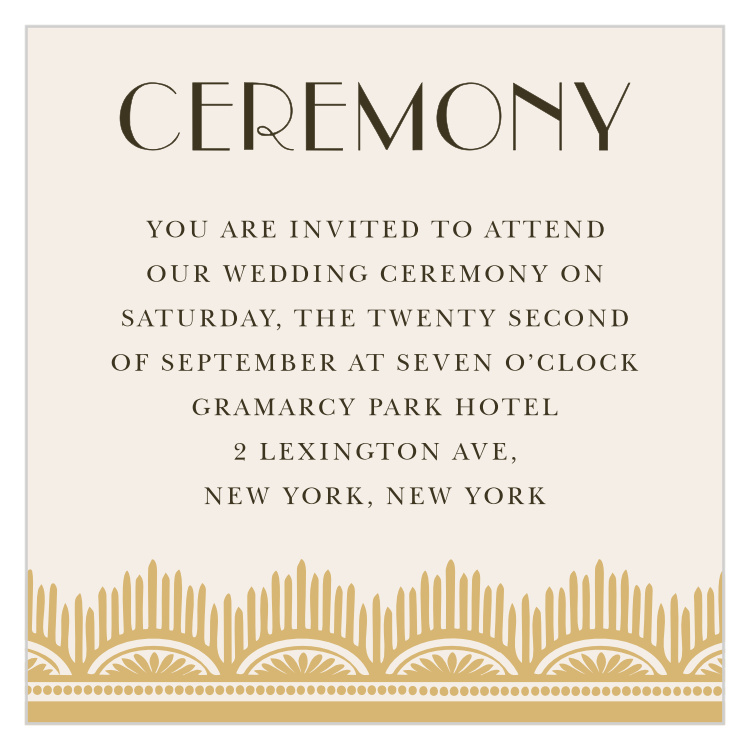 Roaring Twenties Foil Ceremony Cards