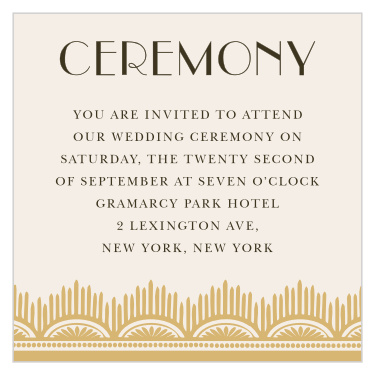 Roaring Twenties Foil Ceremony Cards