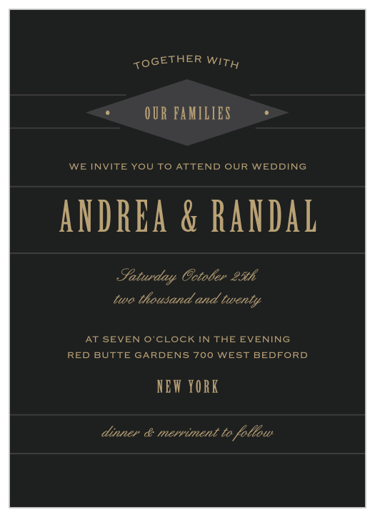 Invite friends and family with the elegance of the Diamond Field Wedding Invitations. 