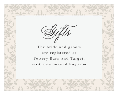 Damask Border Registry Cards