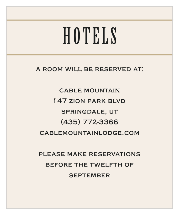 Diamond Field Accommodation Cards