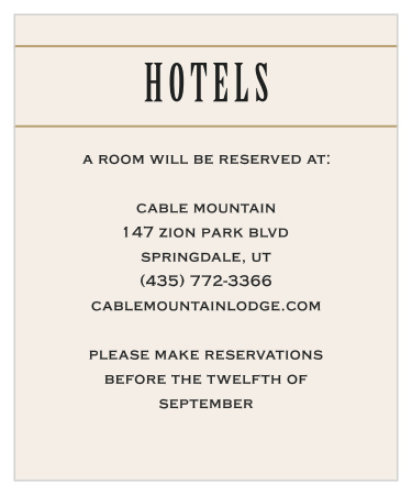 Diamond Field Accommodation Cards