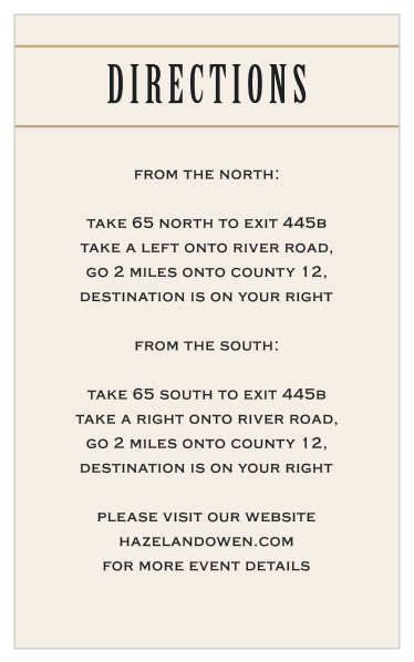 Diamond Field Direction Cards
