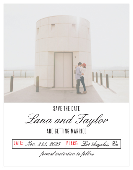 State of Mind Save-the-Date Cards, with a photo of yourselves front and center, serve as gorgeous reminders of your upcoming union.