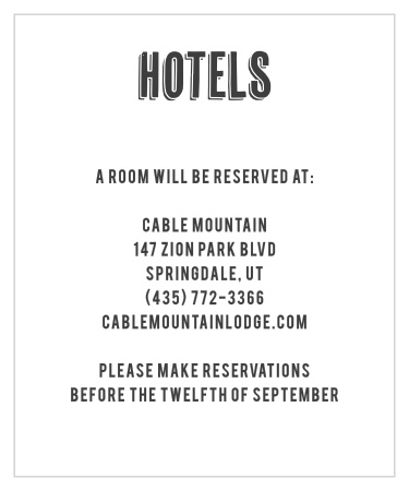 Chalkboard Stamp Accommodation Cards