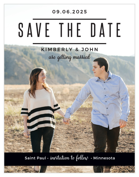 The Modern Tendencies Save-the-Date Cards are classic announcements with a fresh look. 