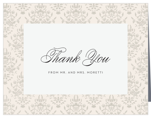 Damask Border Wedding Thank You Cards