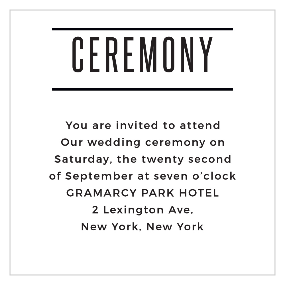Modern Tendencies Ceremony Cards
