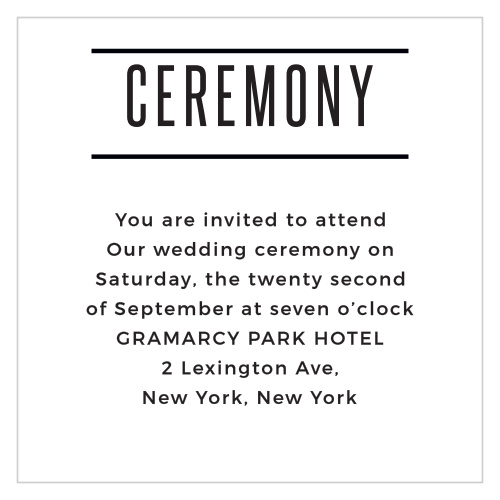 Modern Tendencies Ceremony Cards