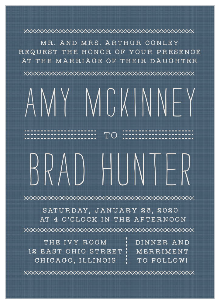 Cross Stitched Wedding Invitations