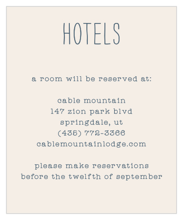 Cross Stitched Accommodation Cards