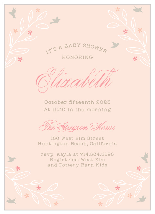 In Flight Baby Shower Invitations