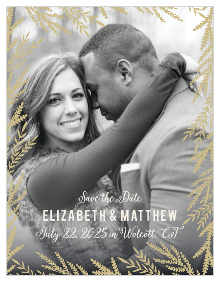 Create wedding announcements with the romance of the Forest Glow Save-the-Date Magnets.