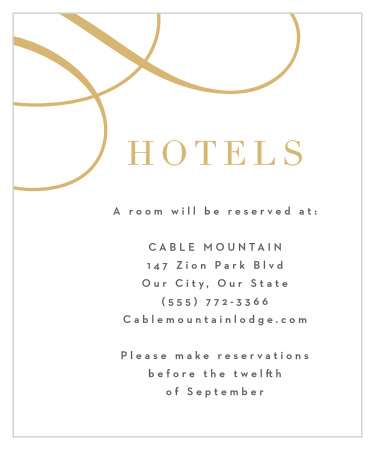 Timeless Swirls Accommodation Cards