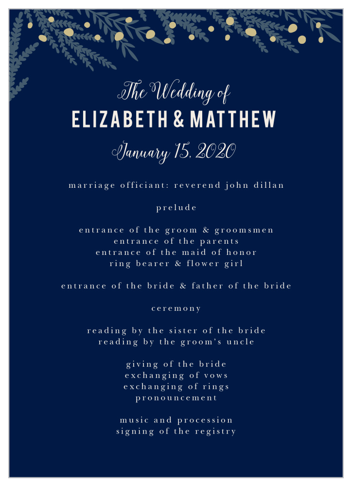 Forest Glow Wedding Programs