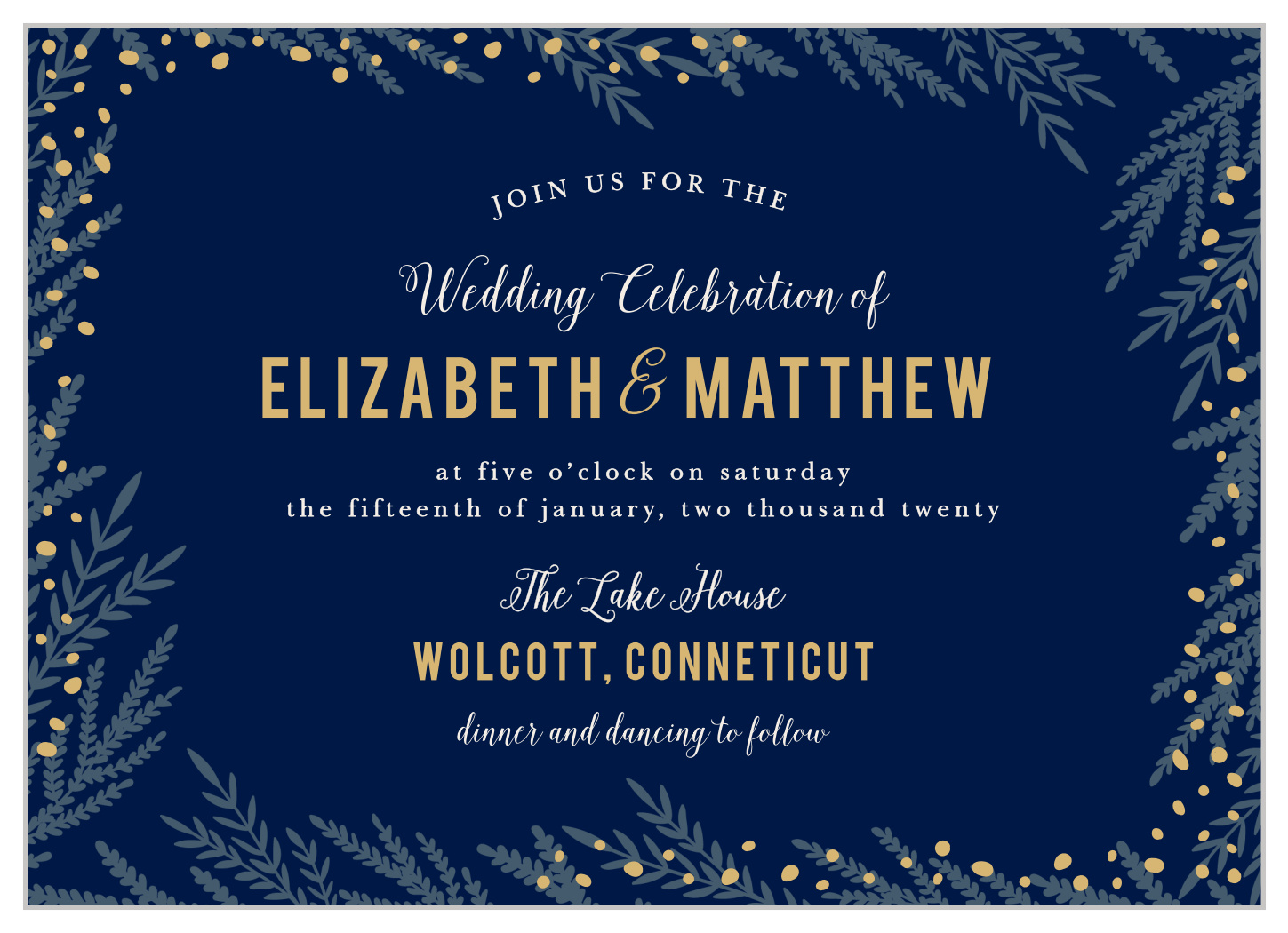Forest Glow Foil Wedding Invitations