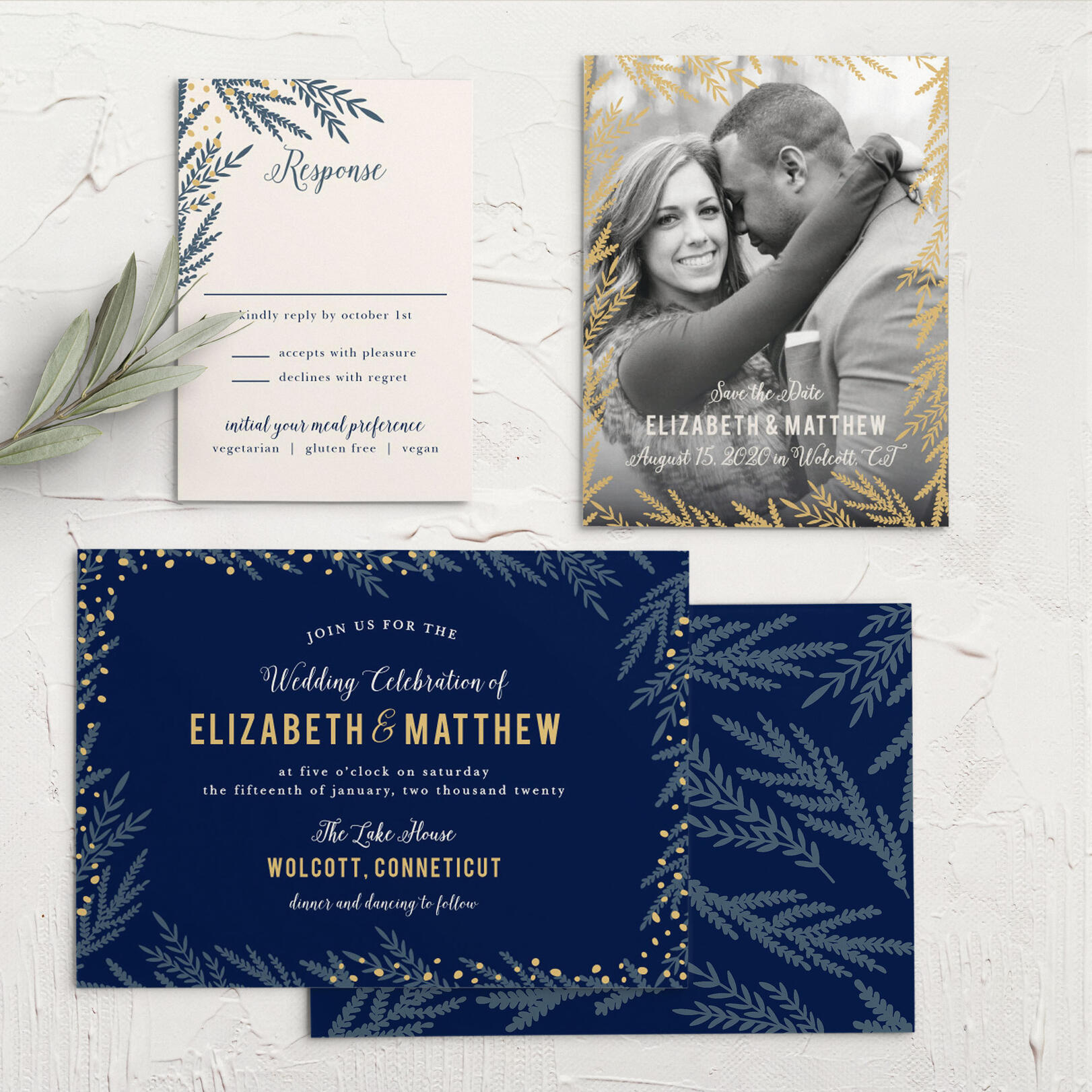 Forest Glow Foil Wedding Invitations