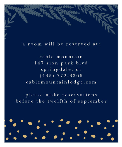 Forest Glow Foil Accommodation Cards