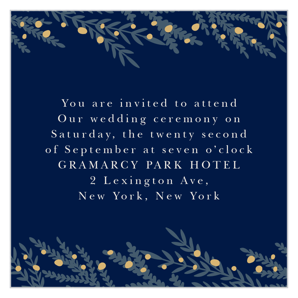 Forest Glow Foil Ceremony Cards