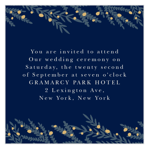 Forest Glow Foil Ceremony Cards