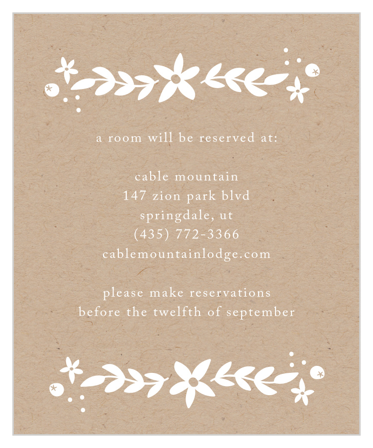 Silent Garden Accommodation Cards