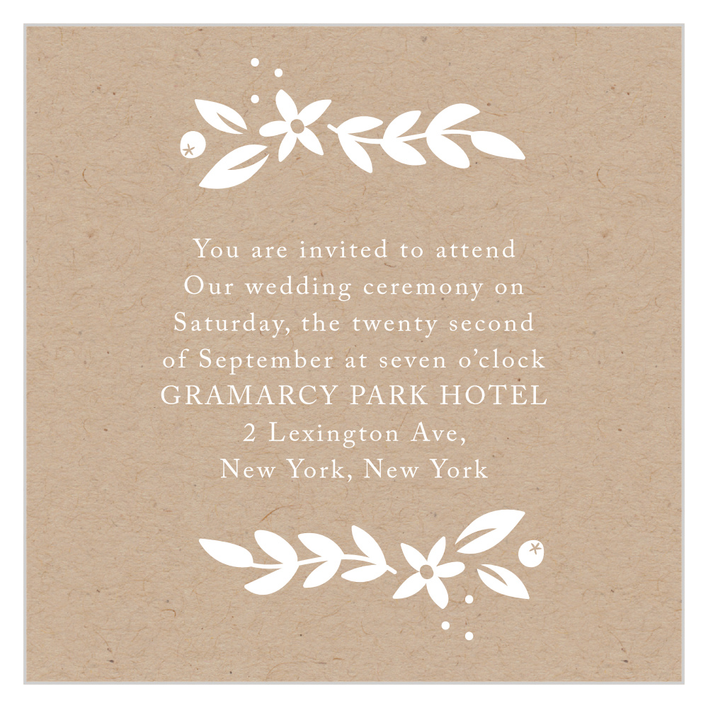 Silent Garden Ceremony Cards