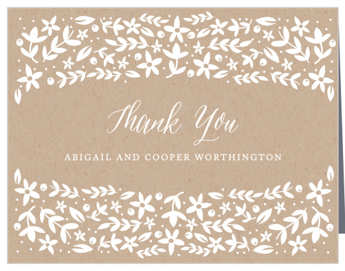 Silent Garden Wedding Thank You Cards