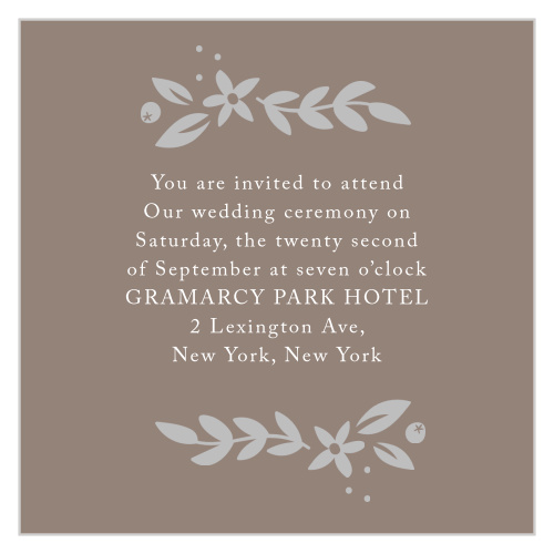 Silent Garden Foil Ceremony Cards