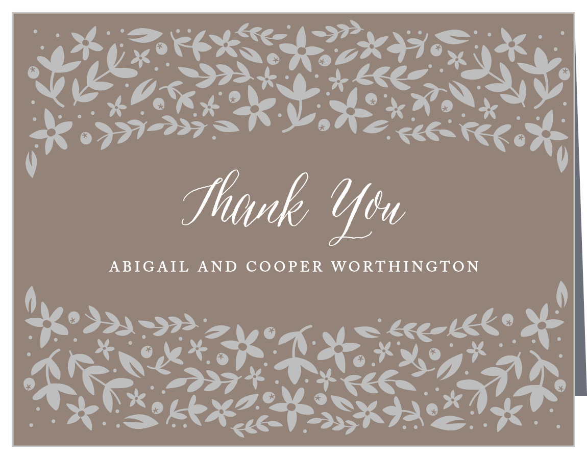 Silent Garden Foil Wedding Thank You Cards