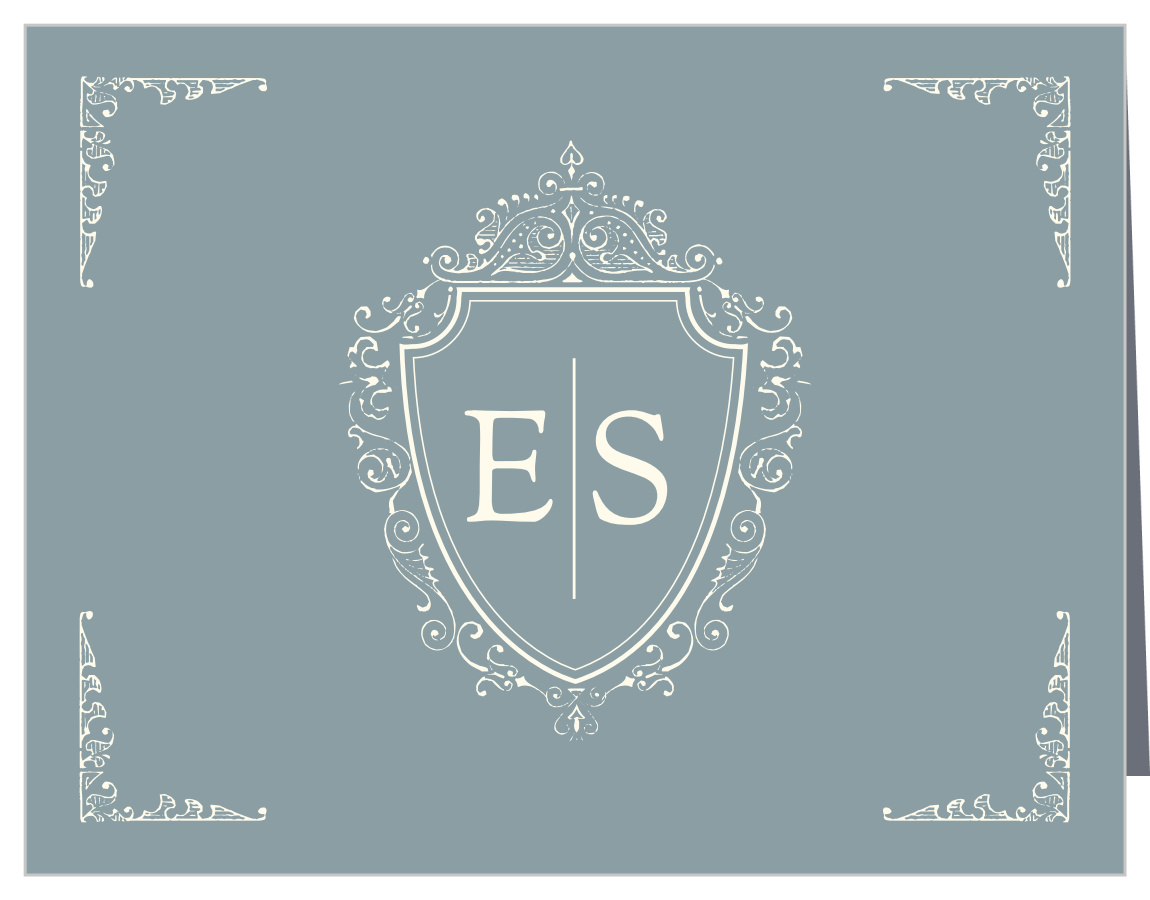 Scrolling Monogram Wedding Thank You Cards