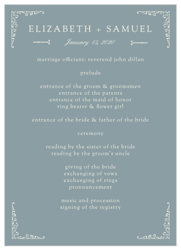 Scrolling Monogram Wedding Programs