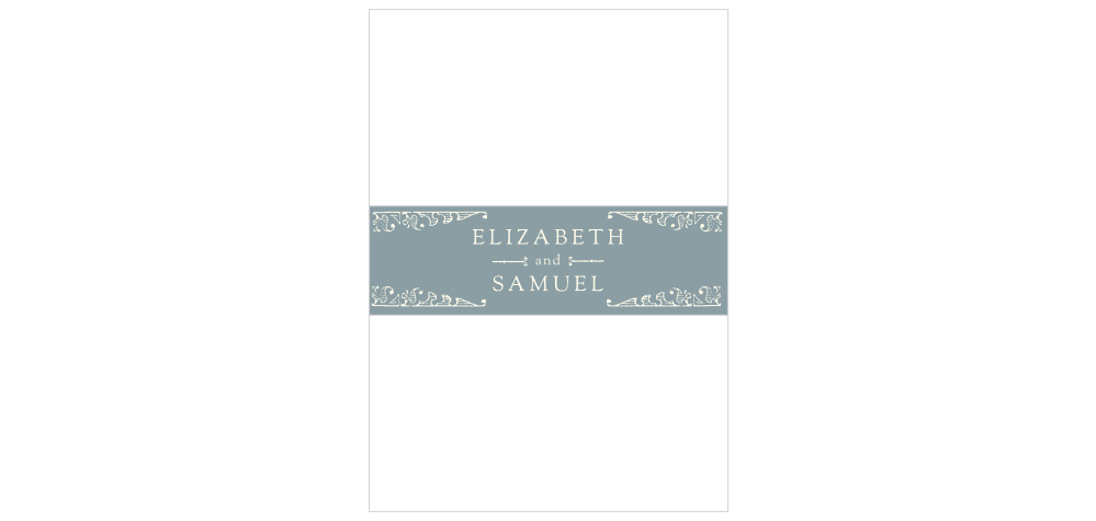 Scrolling Monogram Wedding Belly Bands