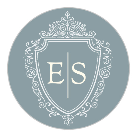 Scrolling Monogram Wedding Stickers